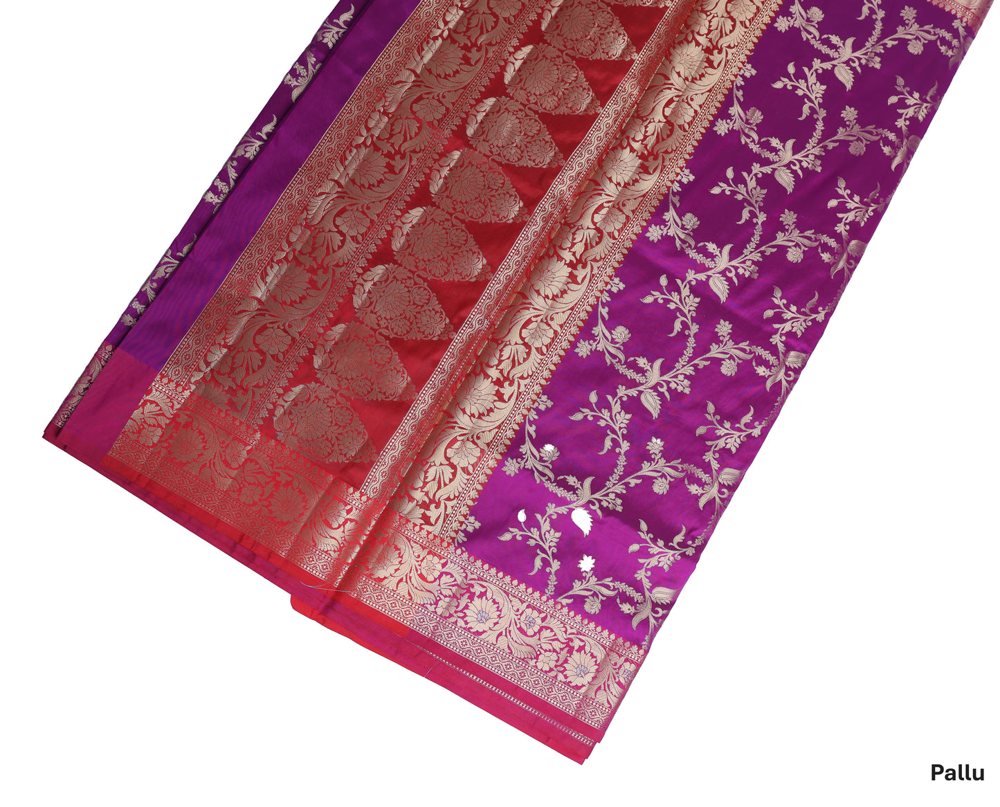 Purple zari jaal Katan Silk Saree