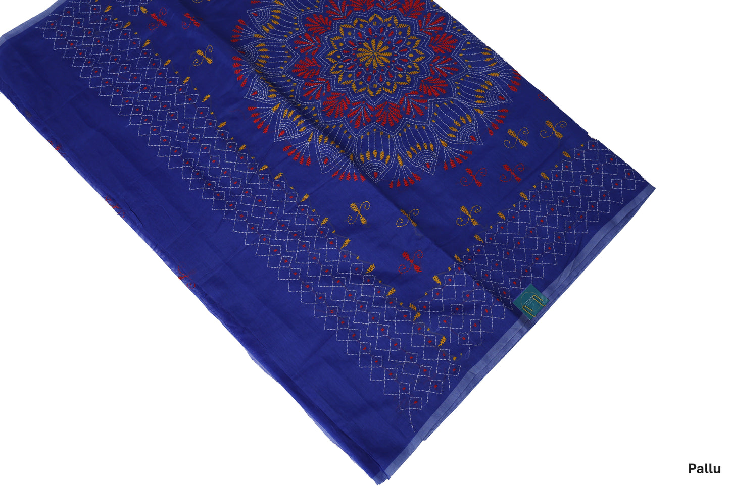 Neel Phulkari Saree