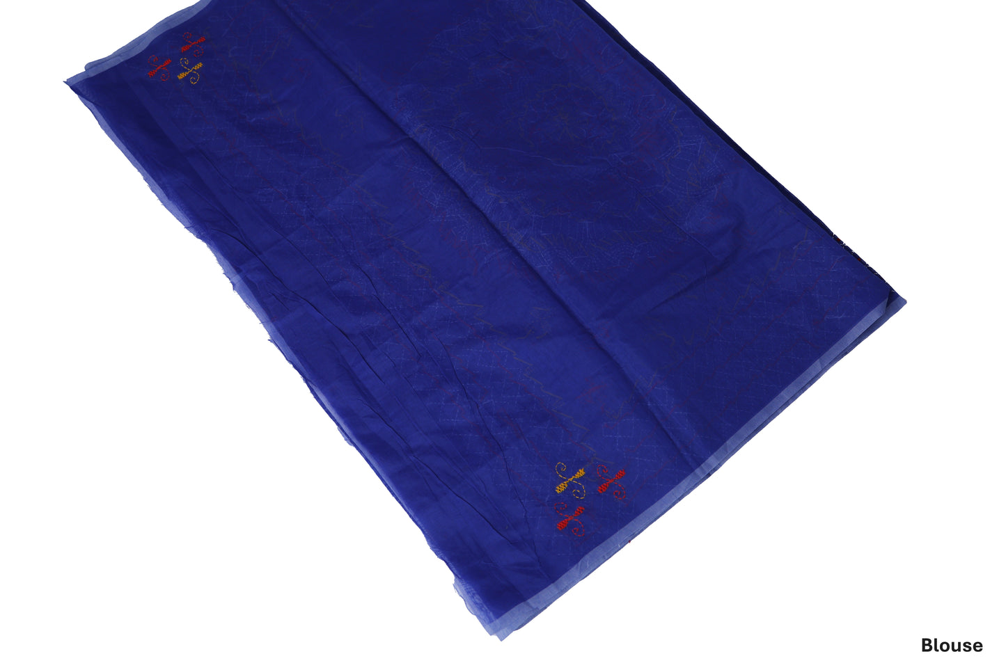 Neel Phulkari Saree