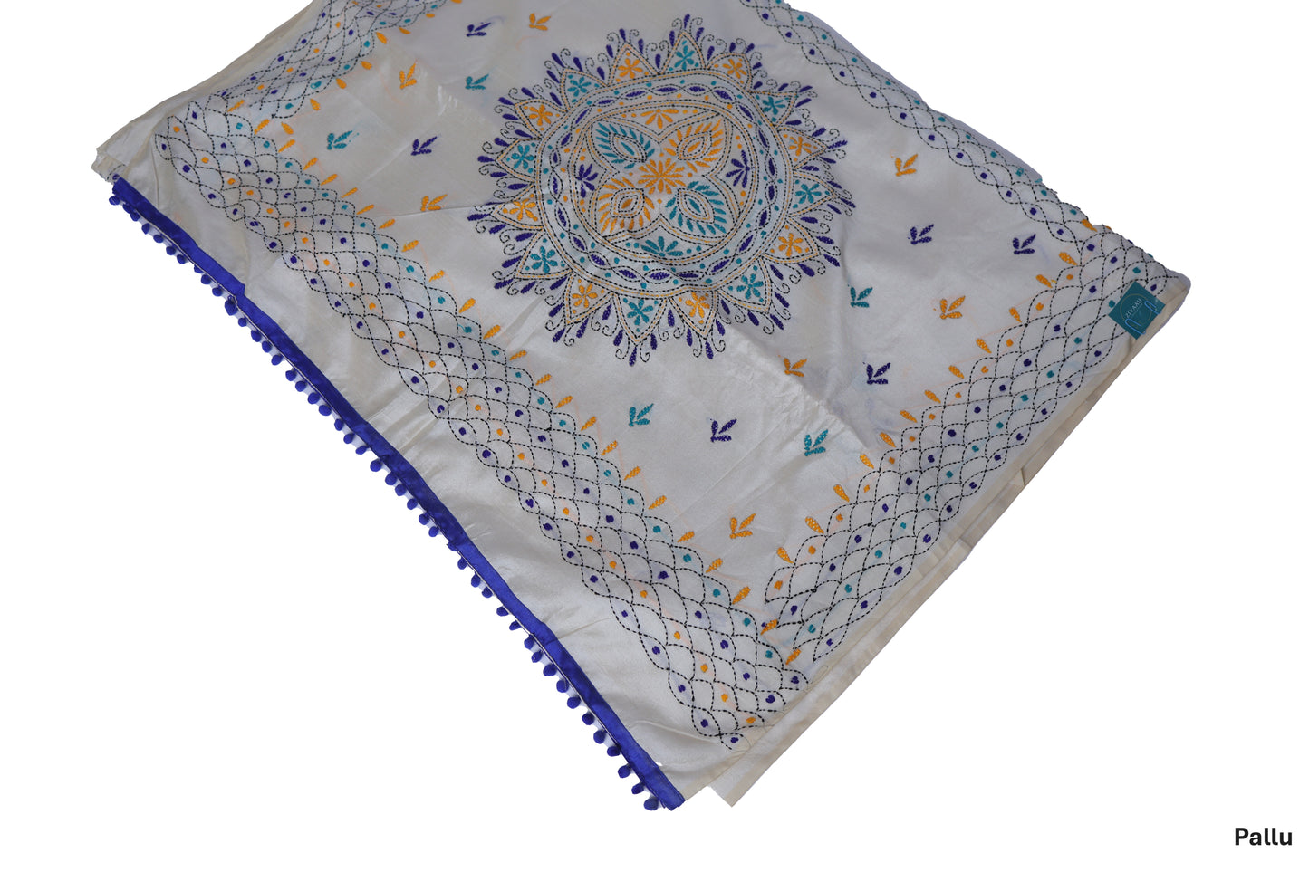 Safed Phulkari Saree