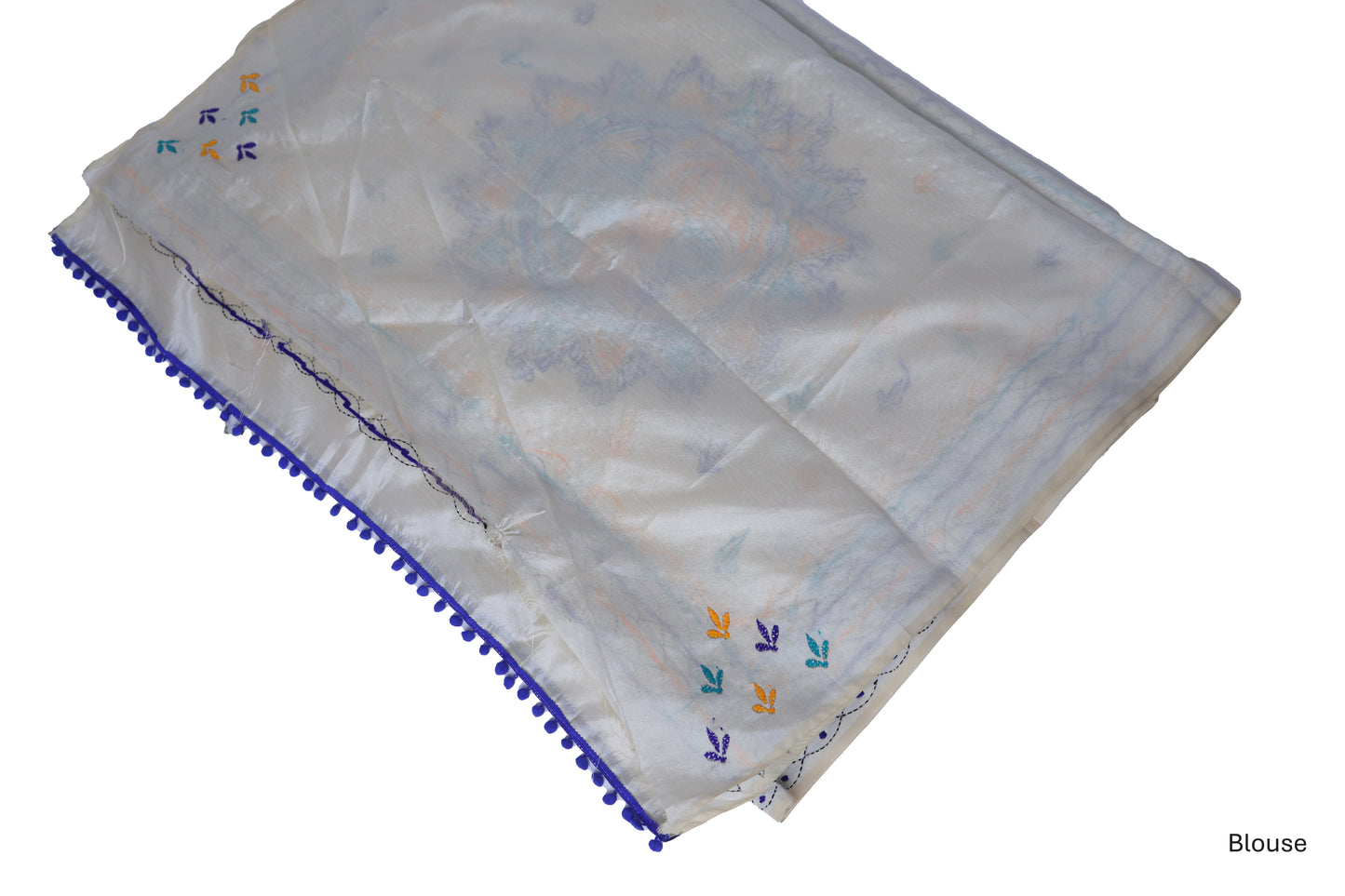 Safed Phulkari Saree