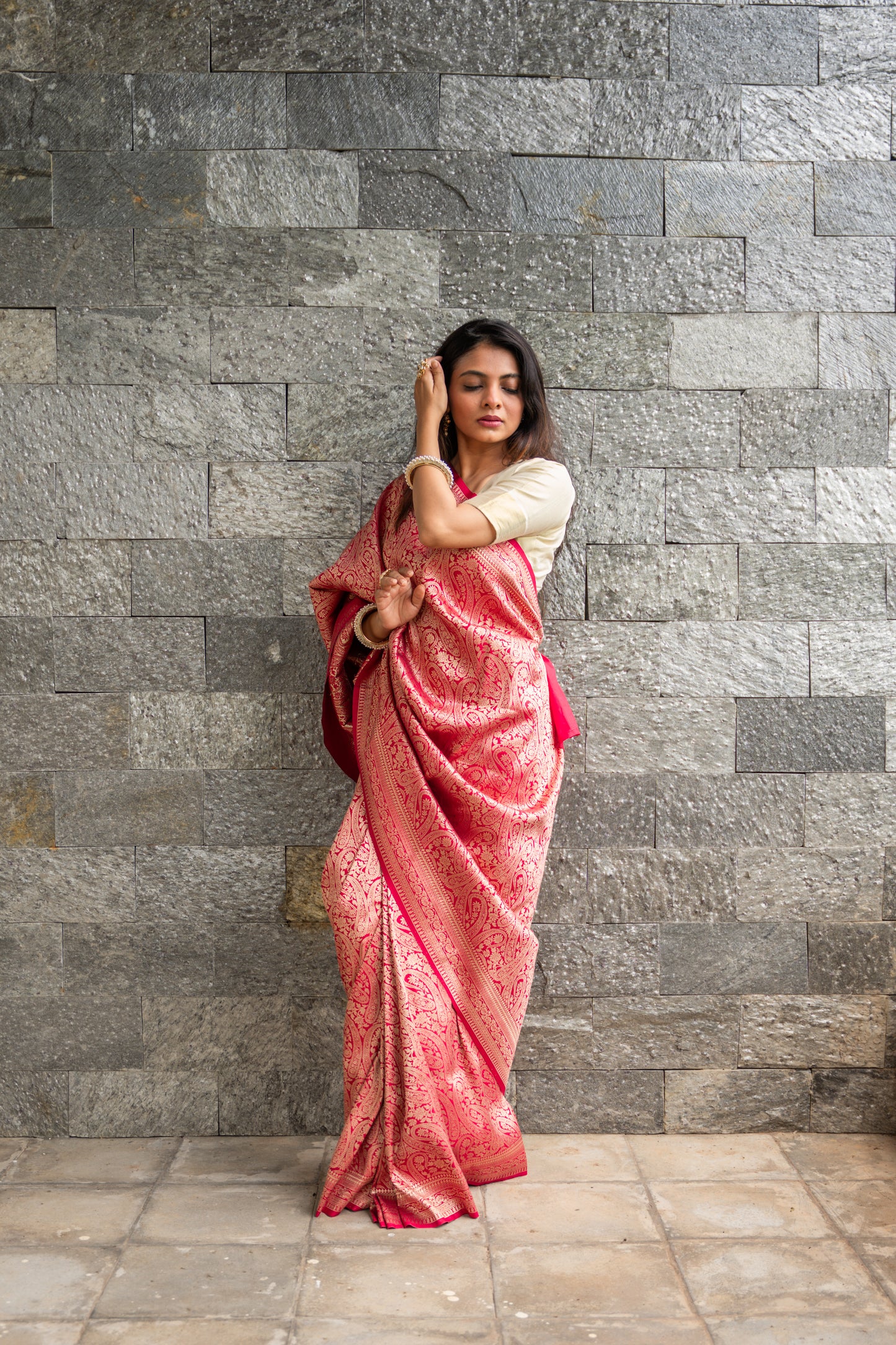 Laal Noor - Handloom brocade Pure Banarasi Katan Silk Saree