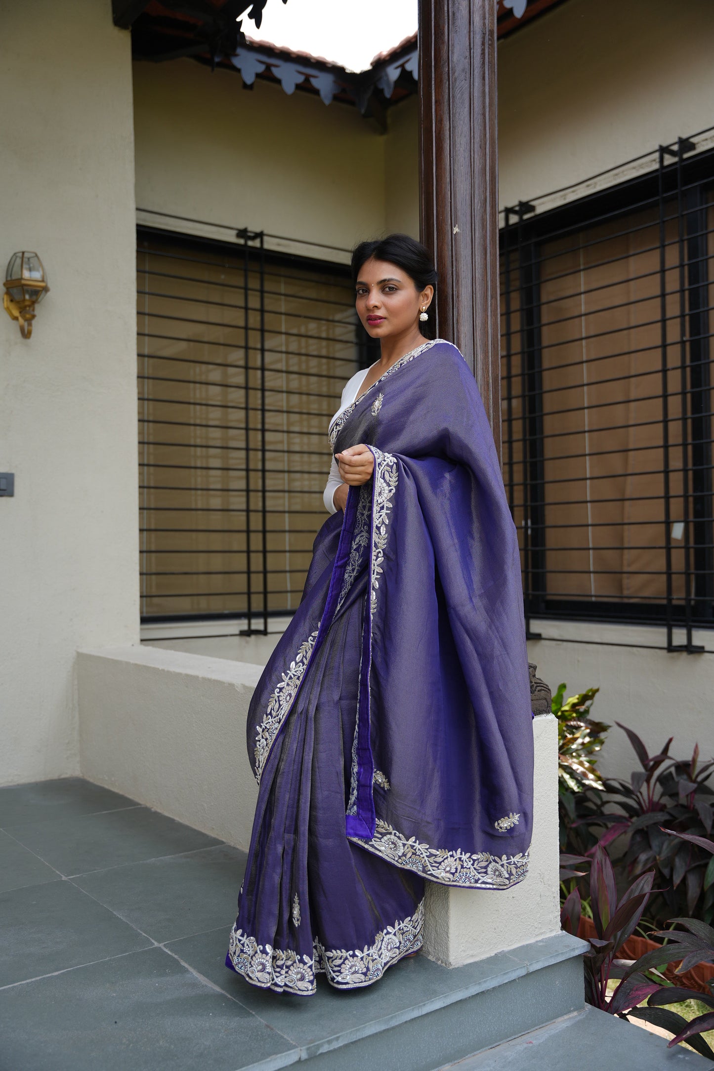 Noorjahaan - A royal purple dream lit with zari’s glow.