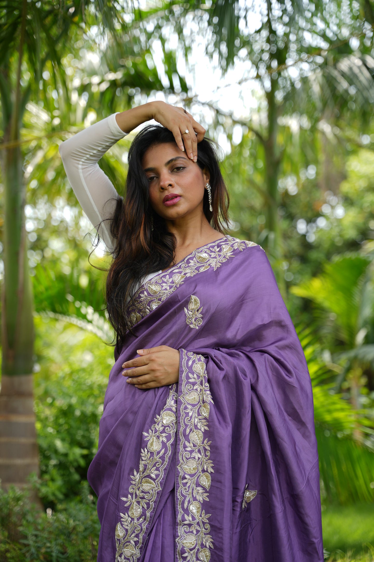 Zari-E-Zehra – Purple Glory in Handcrafted Zardosi