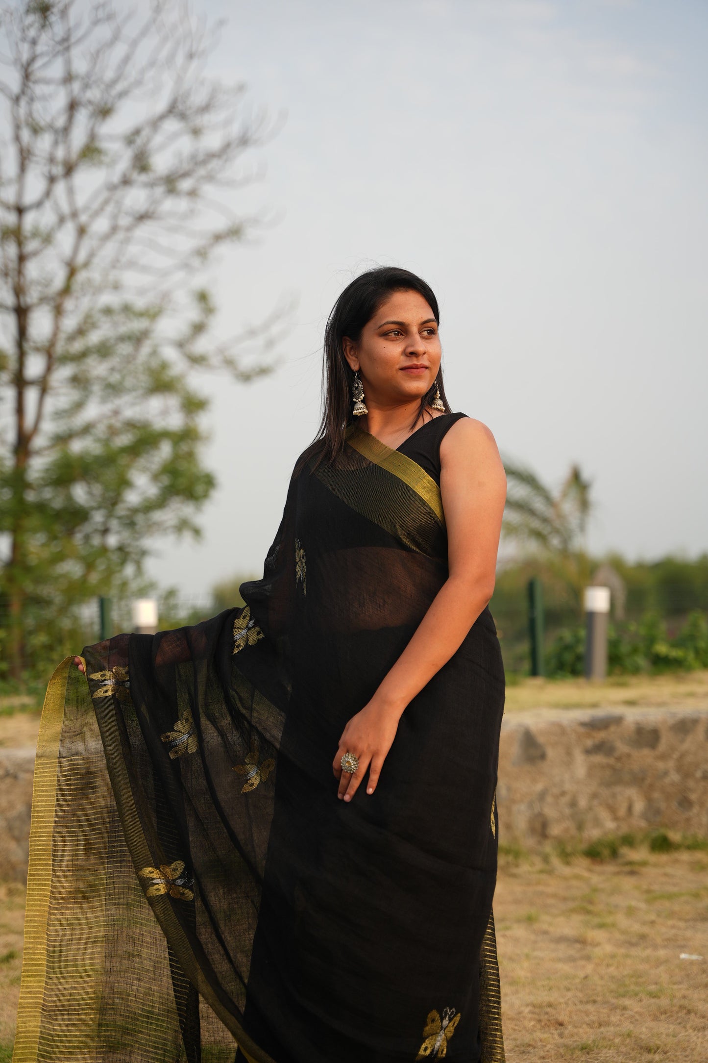 Pure Linen Saree