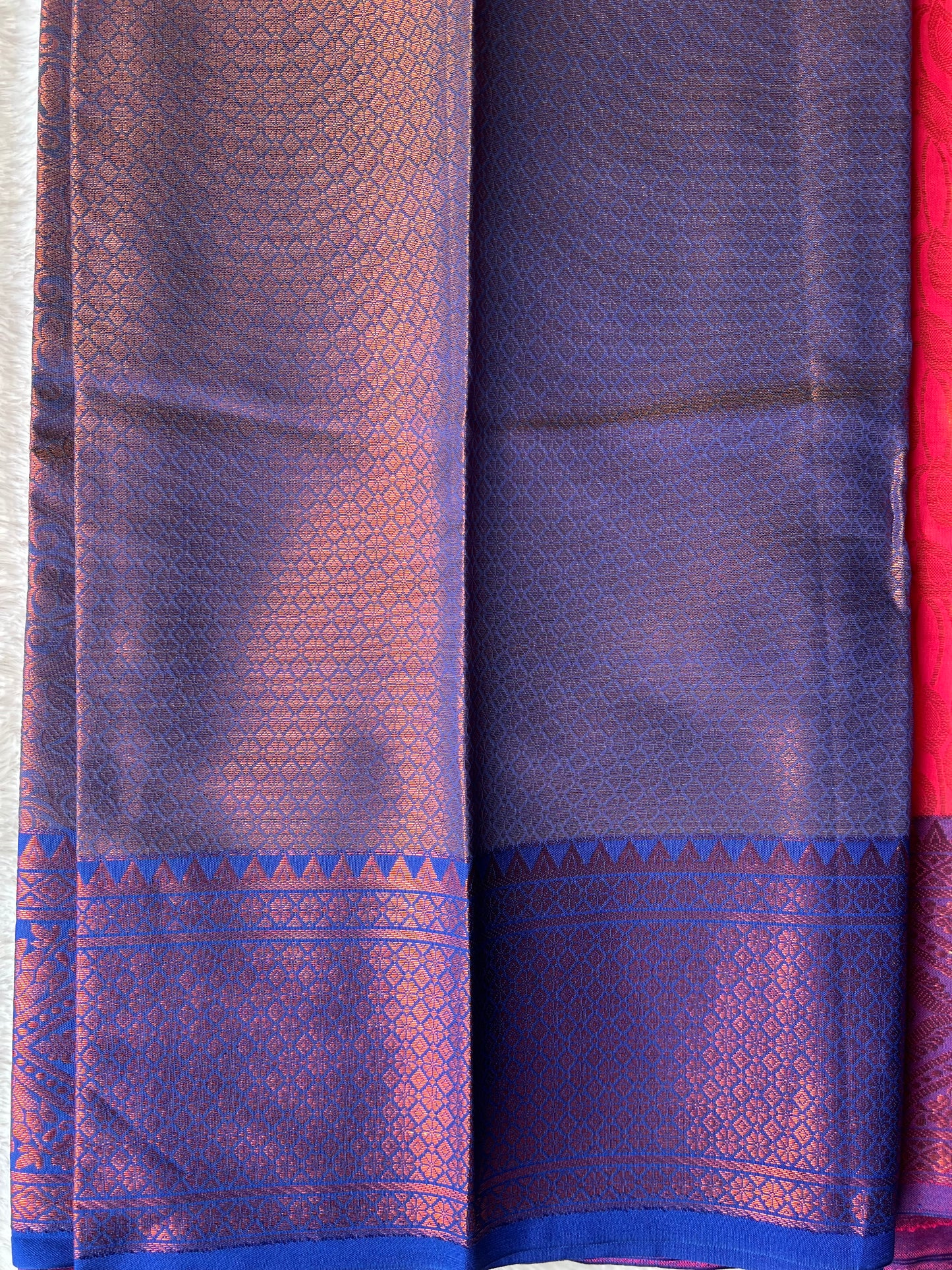 Surkh Sitara Semi Katan Silk Saree