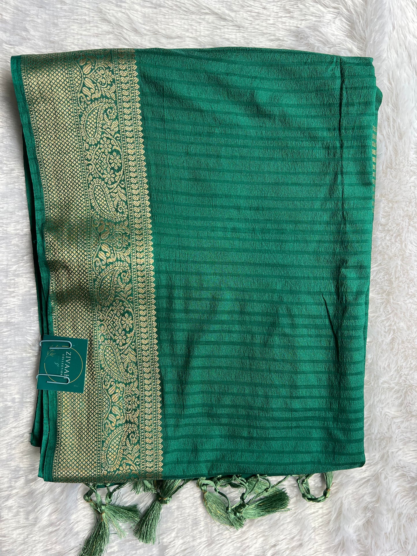 Hariyali Semi Crepe Silk Saree