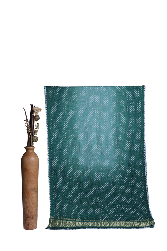 Ombre Green - Pure Gaji Silk Bandhni Saree