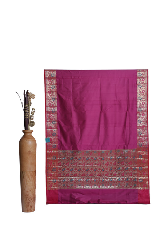 Gulaabi Katan Silk Saree