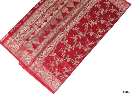 Laal Jaal Katan Silk Saree