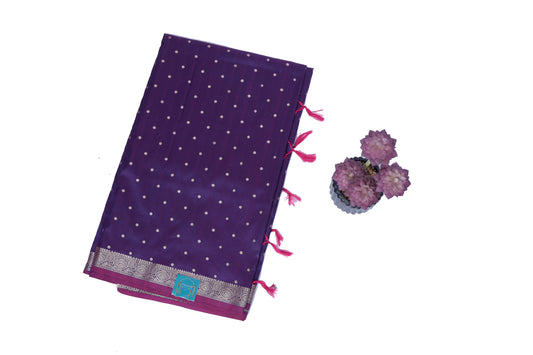 Purple Tara Katan Silk Saree
