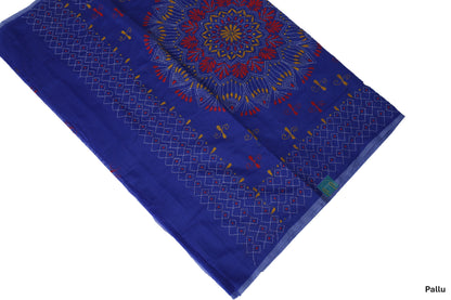 Neel Phulkari Saree