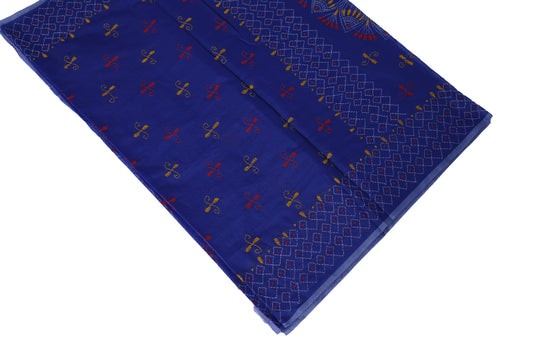 Neel Phulkari Saree
