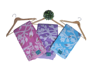 Cotton Jamdani Saree - Lilac
