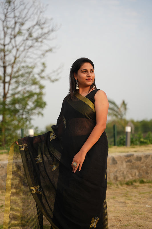 Pure Linen Saree