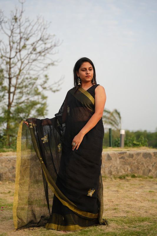 Pure Linen Saree