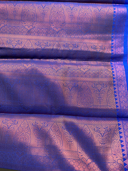 Surkh Sitara Semi Katan Silk Saree