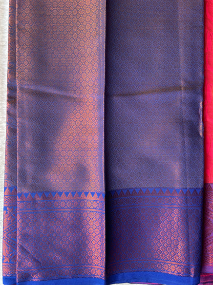 Surkh Sitara Semi Katan Silk Saree