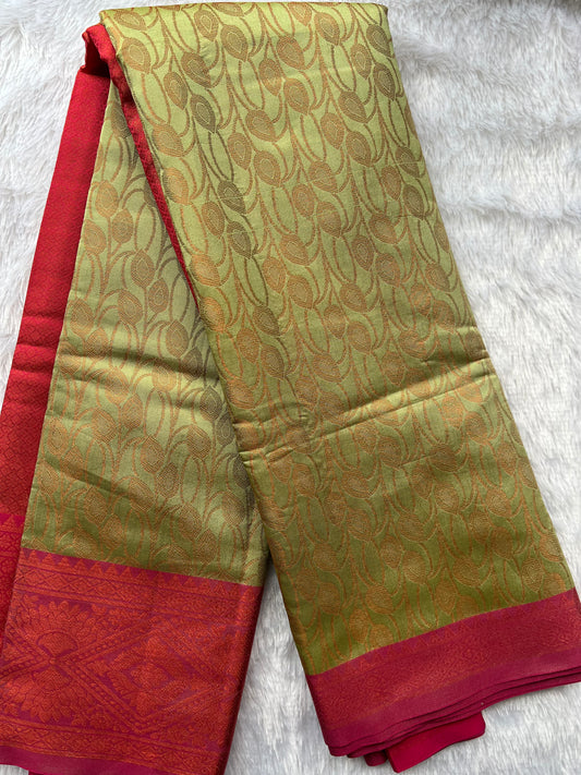 Pista Green Semi Katan Silk Saree