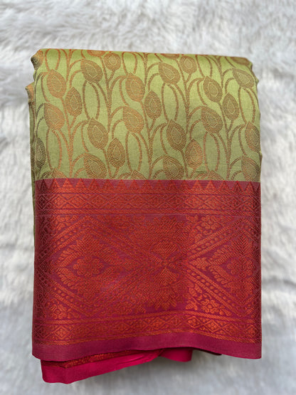 Pista Green Semi Katan Silk Saree