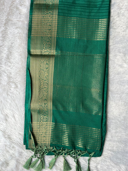 Hariyali Semi Crepe Silk Saree